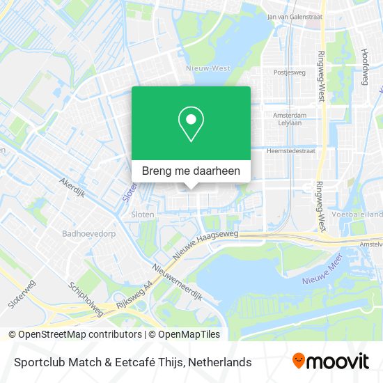 Sportclub Match & Eetcafé Thijs kaart