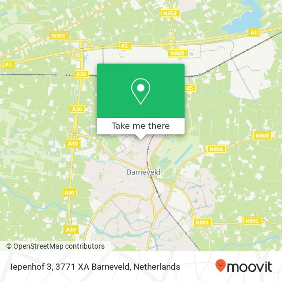 Iepenhof 3, 3771 XA Barneveld kaart