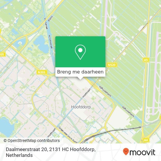 Daalmeerstraat 20, 2131 HC Hoofddorp kaart