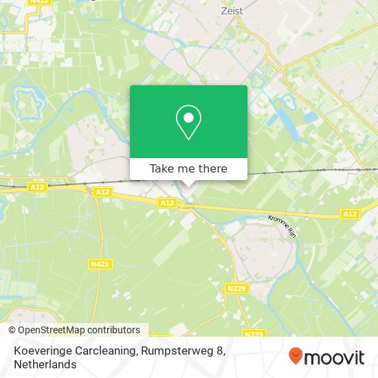 Koeveringe Carcleaning, Rumpsterweg 8 kaart