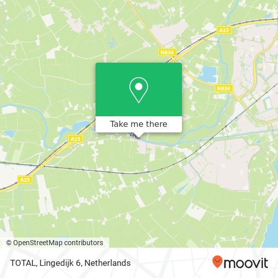 TOTAL, Lingedijk 6 kaart