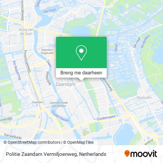 Politie Zaandam Vermiljoenweg kaart