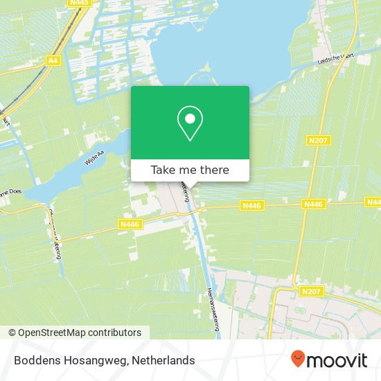 Boddens Hosangweg, 2481 LC Woubrugge kaart