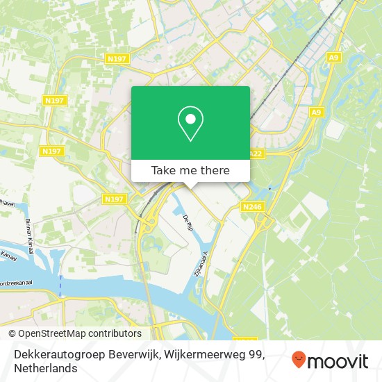 Dekkerautogroep Beverwijk, Wijkermeerweg 99 kaart