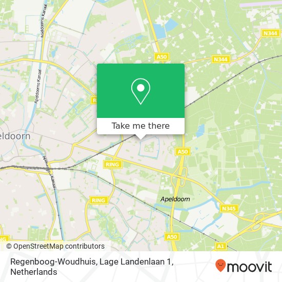 Regenboog-Woudhuis, Lage Landenlaan 1 kaart