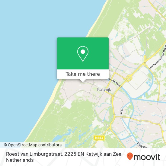 Roest van Limburgstraat, 2225 EN Katwijk aan Zee kaart