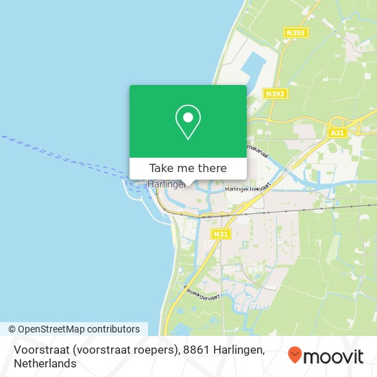 Voorstraat (voorstraat roepers), 8861 Harlingen kaart