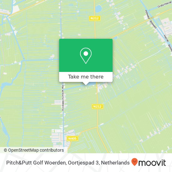 Pitch&Putt Golf Woerden, Oortjespad 3 kaart