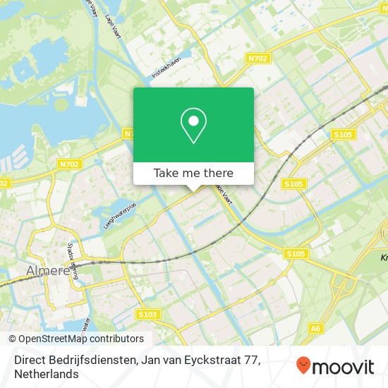 Direct Bedrijfsdiensten, Jan van Eyckstraat 77 kaart
