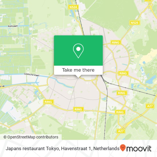 Japans restaurant Tokyo, Havenstraat 1 kaart