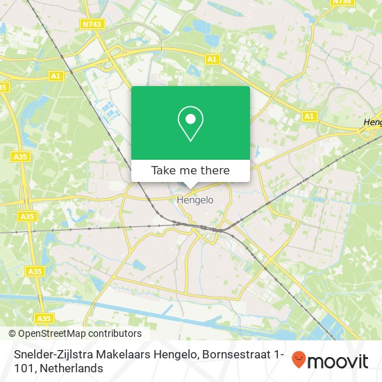 Snelder-Zijlstra Makelaars Hengelo, Bornsestraat 1-101 kaart