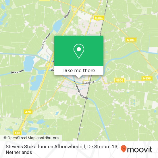 Stevens Stukadoor en Afbouwbedrijf, De Stroom 13 kaart