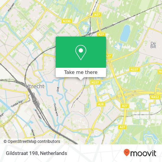 Gildstraat 198, 3572 EW Utrecht kaart