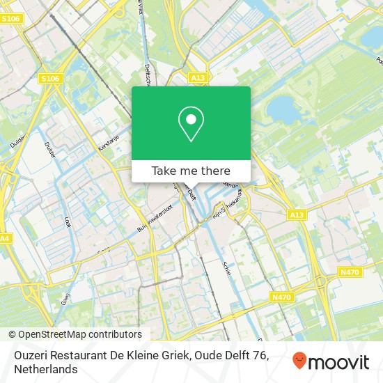 Ouzeri Restaurant De Kleine Griek, Oude Delft 76 kaart