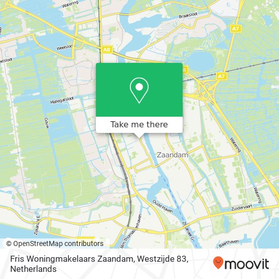 Fris Woningmakelaars Zaandam, Westzijde 83 kaart