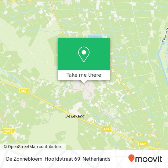 De Zonnebloem, Hoofdstraat 69 kaart