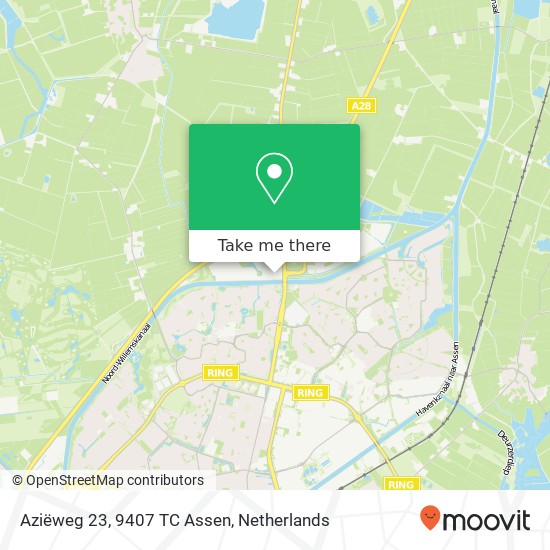 Aziëweg 23, 9407 TC Assen kaart