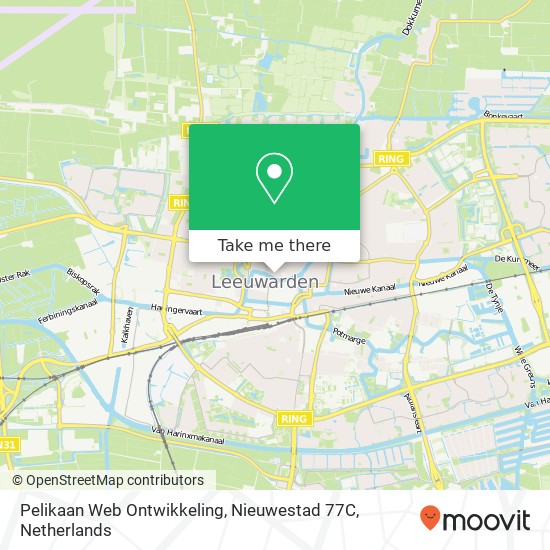 Pelikaan Web Ontwikkeling, Nieuwestad 77C kaart