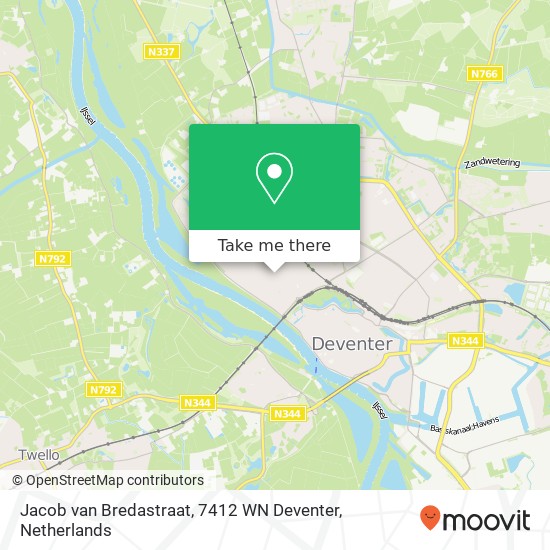 Jacob van Bredastraat, 7412 WN Deventer kaart