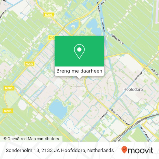 Sonderholm 13, 2133 JA Hoofddorp kaart