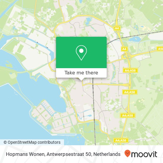 Hopmans Wonen, Antwerpsestraat 50 kaart