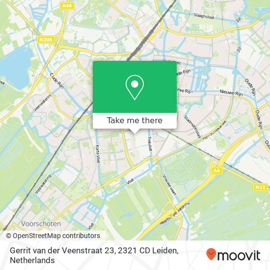 Gerrit van der Veenstraat 23, 2321 CD Leiden kaart