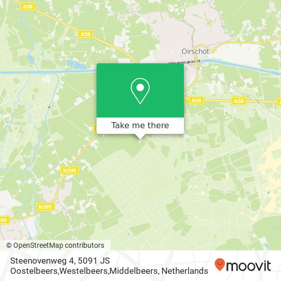 Steenovenweg 4, 5091 JS Oostelbeers,Westelbeers,Middelbeers kaart