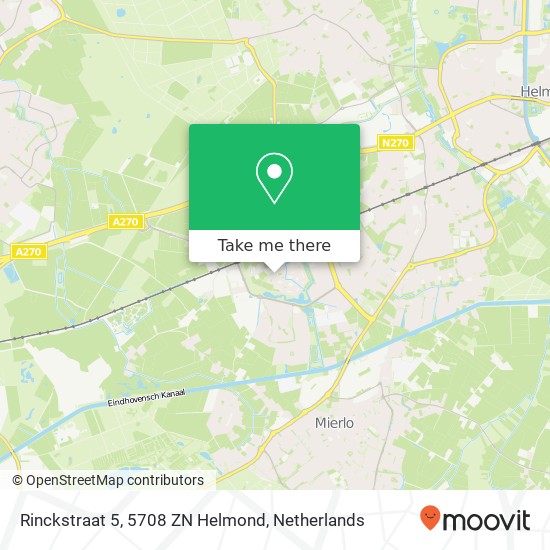 Rinckstraat 5, 5708 ZN Helmond kaart