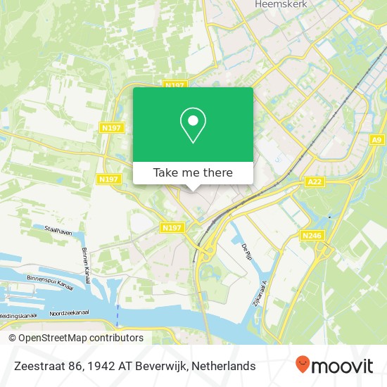 Zeestraat 86, 1942 AT Beverwijk kaart