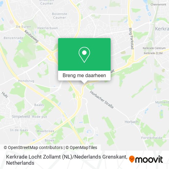 Kerkrade Locht Zollamt (NL) / Nederlands Grenskant kaart