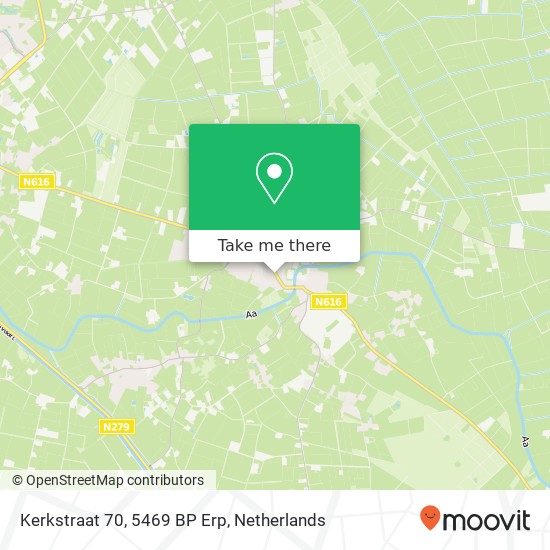 Kerkstraat 70, 5469 BP Erp kaart