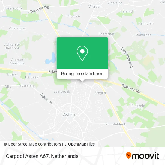 Carpool Asten A67 kaart