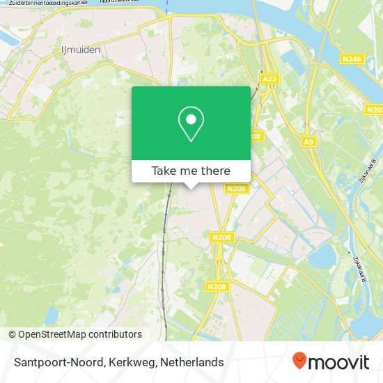 Santpoort-Noord, Kerkweg kaart