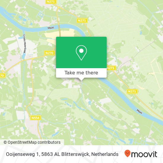 Ooijenseweg 1, 5863 AL Blitterswijck kaart