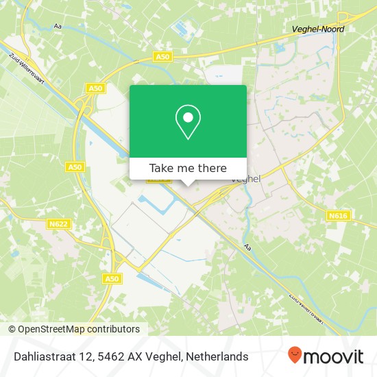 Dahliastraat 12, 5462 AX Veghel kaart