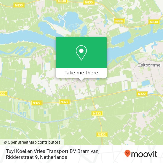 Tuyl Koel en Vries Transport BV Bram van, Ridderstraat 9 kaart