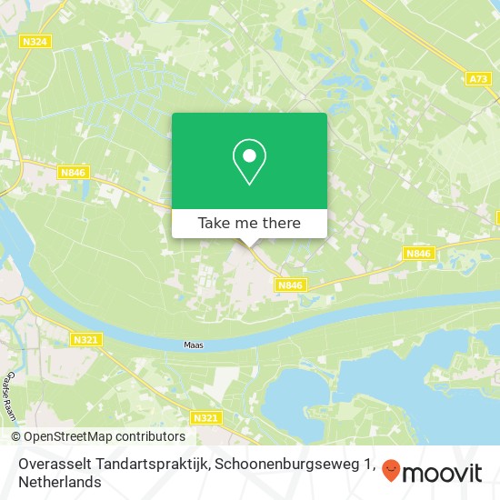 Overasselt Tandartspraktijk, Schoonenburgseweg 1 kaart