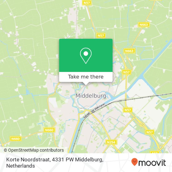 Korte Noordstraat, 4331 PW Middelburg kaart