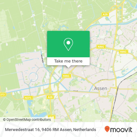 Merwedestraat 16, 9406 RM Assen kaart