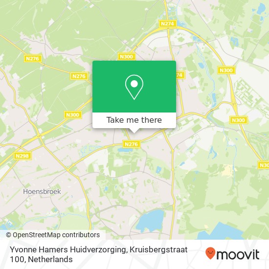 Yvonne Hamers Huidverzorging, Kruisbergstraat 100 kaart