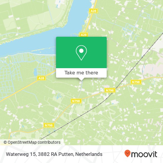 Waterweg 15, 3882 RA Putten kaart