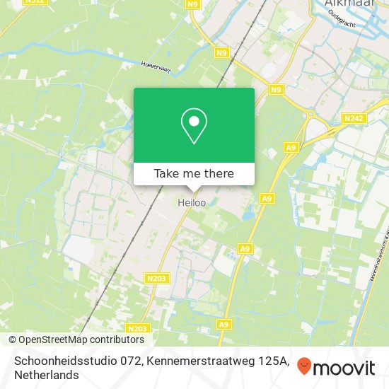 Schoonheidsstudio 072, Kennemerstraatweg 125A kaart