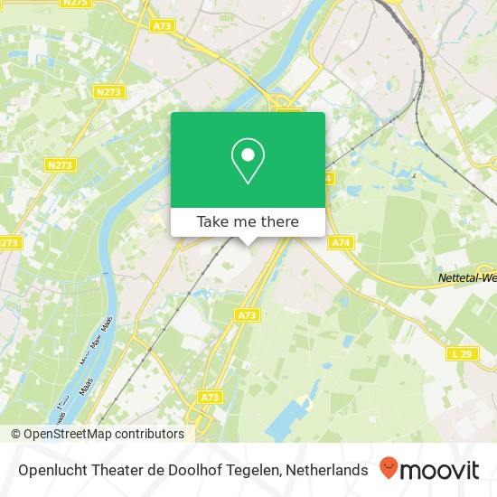 Openlucht Theater de Doolhof Tegelen kaart