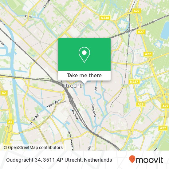 Oudegracht 34, 3511 AP Utrecht kaart