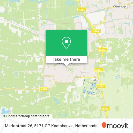 Marktstraat 26, 5171 GP Kaatsheuvel kaart