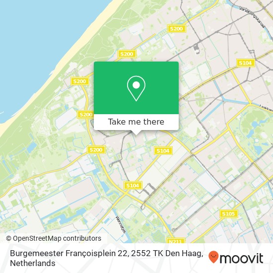 Burgemeester Françoisplein 22, 2552 TK Den Haag kaart