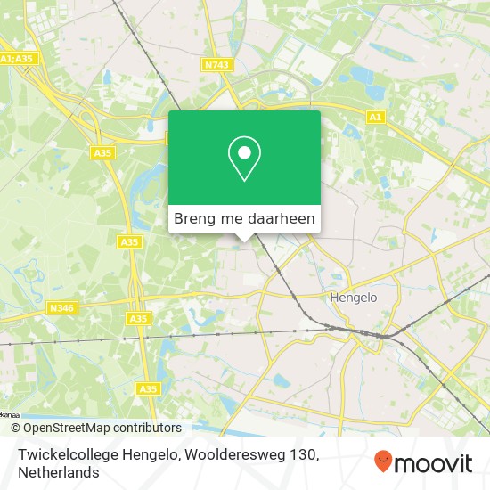 Twickelcollege Hengelo, Woolderesweg 130 kaart