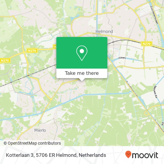 Kotterlaan 3, 5706 ER Helmond kaart