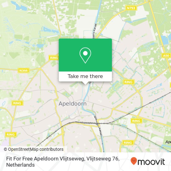 Fit For Free Apeldoorn Vlijtseweg, Vlijtseweg 76 kaart