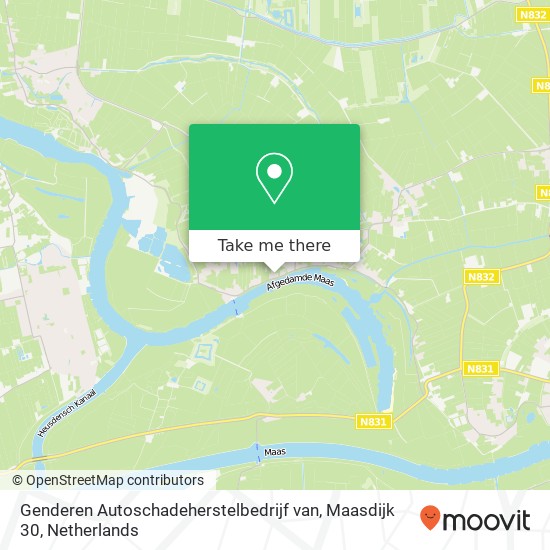 Genderen Autoschadeherstelbedrijf van, Maasdijk 30 kaart